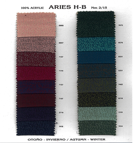 Ruben Gandia,hilo,hilados,yarn,threads,acrilico,acrylic,hb,nm,ne,2/22 ARIES 100% Acrilico H-B Nm 2/15